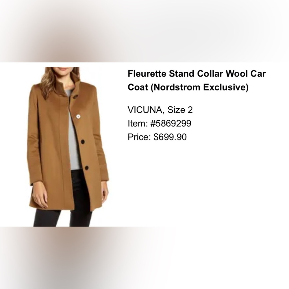 Fleurette Wool Coat Size 2